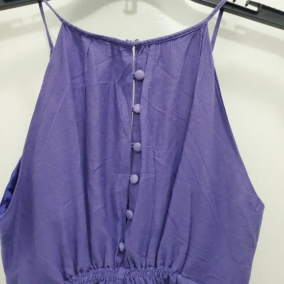 Poetry Women's Purple Silk Blend High Neck Sleeveless Keyhole Dress Size S - Picture 4 of 5